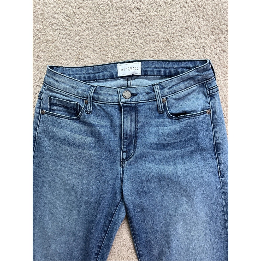Parker Smith Woman Jeans 27 Straight Crop Leg Raw Hem Side Slit  Made In The USA - Picture 2 of 11